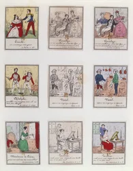 Sceny z paryskiego wodewilu i opery komicznej z początku XIX wieku, ok. 1825-35