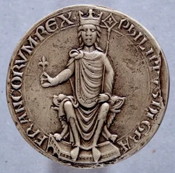 Pieczęć króla Filipa II dit Filipa Augusta (1165-1223) XIII-wieczny Paryż, Archives Nationales