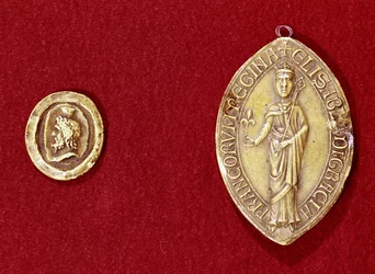 Pieczęcie należące do cesarza Karola Wielkiego (742-814) i królowej Izabeli Hainaut (1170-c.1190)