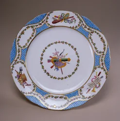 Talerz do deserów Sevres, z Melbourne Service, 1770 (miękka porcelana)