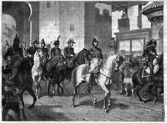 Oblężenie i zdobycie Walencji przez wojska francuskie pod rozkazami marszałka cesarstwa hrabiego Sucheta 9 lipca 1812 r. - wjazd marszałka Louisa Gabriela Sucheta do Walencji w 1812 r. - w „Historii cesarstwa śladami historii konsulatu” autorstwa Adolf Thi