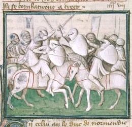Sloane 2433 C, fol.69v Bitwa pod Crecy, ok.1410 (welum)