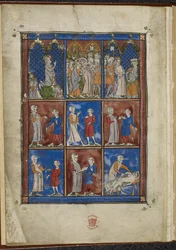 Sloane MS 1977 fol.5v Dziewięć miniatur przedstawiających sceny biblijne i medyczne, Chirurgia