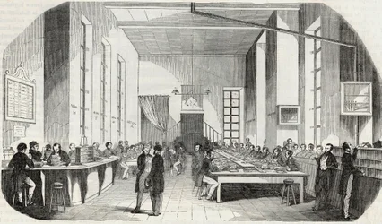 Sortowanie listów z Paryża - Grawerowanie w „Tableau-de-Paris” Edmonda Texiera 1852