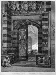 Brama zup, meczet Al Azhar, Kair, z LEgypte, Georg Moritz Ebers, 1881