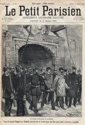 Proces szpiegowski w Niemczech: francuski Daguet i Dubois wywiezieni z twierdzy Kilonia do Lipska. Jedna z gazet „Le petit Parisien”” 12.10.1893 (rycina)