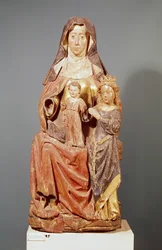 Św. Anna Dziewica z Dzieciątkiem, XV-XVI w. (drewno polichromowane)