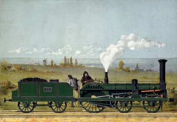 Parowóz na linii kolejowej w Strasburgu, 1852 r