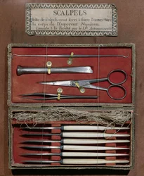 Instrumenty chirurgiczne używane przez doktora Antommarchi do sekcji cesarza Napoleona I (1769-1821)