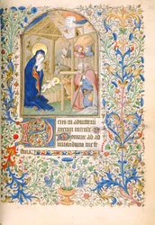 T.2629 Ms 63 f.55r Narodzenia (wykorzystanie Paryża) c.1460