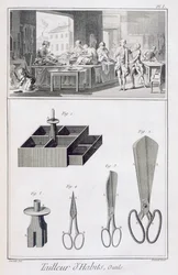 Krawiec, z Encyclopedie des Sciences et Metiers autorstwa Denisa Diderota (1713-84) opublikowanej ok. 1770