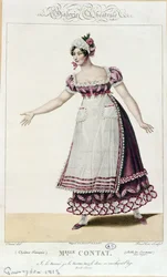 Aktorka Mademoiselle Contact w roli Suzanne w Weselu Figara Pierre Augustin Caron de Beaumarchais (1732-99)