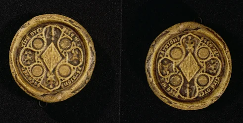 Pieczęć herbowa Jeanne de Penthievre (1319-84) księżna Bretanii i hrabina Goello, 1369