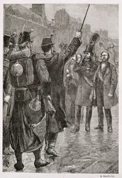 Aresztowanie Victora Schoelchera (1804-93) na barykadzie Saint-Antoine, 4 grudnia 1851