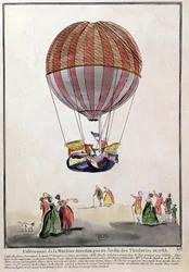 Wejście na aerostat w Jardin des Tuileries, 1 grudnia 1783 (pióro i atrament i toaleta na papierze)