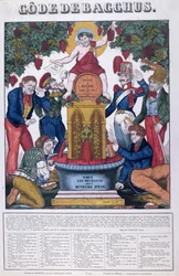 Kodeks Bachusa, Wszyscy nieprzyjemni ludzie piją wodę, karykatura na temat alkoholizmu, Imagerie de Metz, ok. 1840