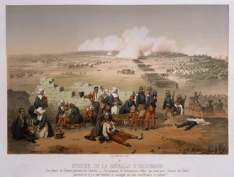 Bitwa pod Inkermanem 5 listopada 1854 r., z Wojna na Krymie, wyd. Lemercier et Cie, Paryż, 1856