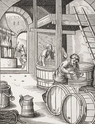 The Brewer, według ilustracji z XVI wieku narysowanej i wygrawerowanej przez Josta Ammana (1539-91) z 