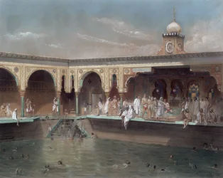 Łaźnie Deligny, Paryż, 1842 (wc na papierze)