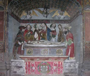 Złożenie do grobu, ok. 1523 (malowany kamień)