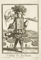 Kostium ogrodników, ilustracja z Dictionnaire des Sciences autorstwa Denisa Diderota (1713-84) opublikowana ok. 1770 r.