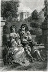 Król Francji Ludwik XIV w szarmanckim towarzystwie Mademoiselle de la Vallière