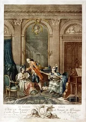 List miłosny (kolorowy grawerunek)