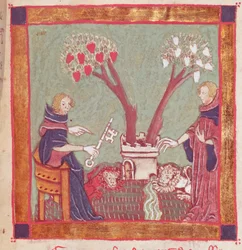 Filozofowie Will, z rękopisu Alchemii, XIV wiek