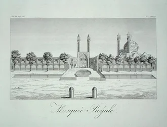 Meczet Królewski w Isfahanie, z „Podróży sir Johna Chardina w Persji”, L. Langles, wyd. w 1811 r. (grafika)