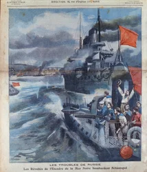 Rosyjski bunt na Morzu Czarnym i bombardowanie Sewastopola, ilustracja z Le Petit Parisien, 1905
