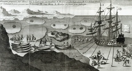 Statek zawierający przymierze z Eskimosami, z "Histoire de l