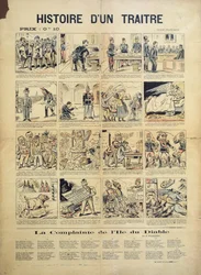 Historia zdrajcy, kreskówka antydreyfusardowa i karta piosenki