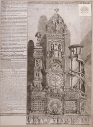 Zegar katedralny w Strasburgu (rycina na papierze)