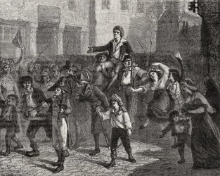 Triumf Marata, 24 kwietnia 1793, z „Histoire de la Revolution Francaise” Louisa Blanca (1811-82)
