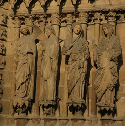 Nawiedzenie, cztery figury ościeżnicowe z zachodniej fasady katedry, ok. 1230-40 (wapień) (patrz 62274)