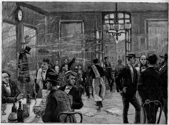 Chłopcy od kawy w zakładzie przy Rue Montmartre w Paryżu, W „”Światach znakomitych”” 1886.