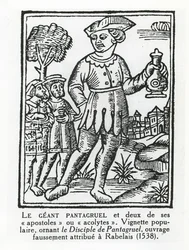 Olbrzym Pantagruel i dwóch jego apostołów z „Uczniostwa Pantagruela”