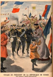 Wizyta Prezydenta Francji Loubeta w Rosji - Podróż Prezydenta Republiki Emile Loubeta do Rosji. Marynarze w Petersburgu. Dziennik Le Petit, 8 czerwca