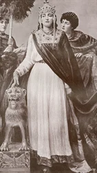 Teodora I, ok. 500 - 548. Cesarzowa Cesarstwa rzymsko-bizantyjskiego i żona cesarza Justyniana I. Z Historii świata Harmswortha, opublikowanej w 1908 roku.