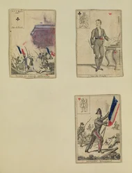 Trzy karty do gry upamiętniające bohaterów lipca 1830, 1831
