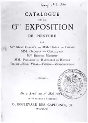 Strona tytułowa katalogu VI Wystawy Impresjonistów, 1881