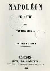 Strona tytułowa Napoleona le Petit (1852), Victor Hugo (1802-85), wydanie 6., wydane przez Jeffs, 1852