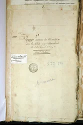 Strona tytułowa oryginalnego rękopisu drugiego kapitana Chanala „Podróż dookoła świata na pokładzie Solide pod dowództwem kapitana Marchanda” (dziennik okrętowy). 1791-1792. Archiwum Narodowe w Paryżu.