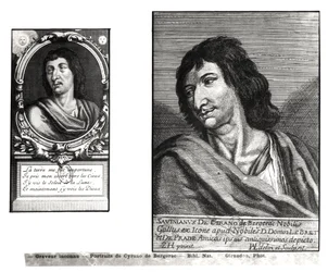 Dwa portrety Saviniena Cyrano de Bergeraca (1619-55), po prawej za Zacharie Heince (1611-69)