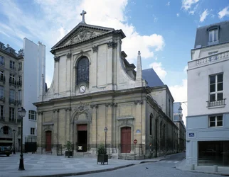 Widok Bazyliki Notre Dame (Notre Dame) Zwycięstw w Paryżu.