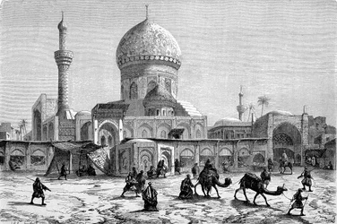 Widok na rynek i meczet Ahmet-Kiaia, Bagdad (rycina)