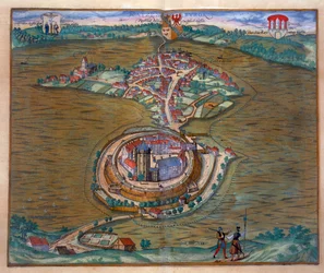 Widok na Place de Louis le Grand z jedną z sal zbudowanych z okazji ślubu Monseigneur le Dauphin (detal z 101866) (rycina kolorowa)