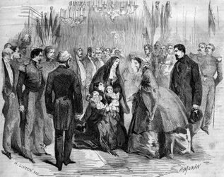 Wizyta Napoleona III (1808-1873) i Impress Eugenie (1826-1920) w Chauny (Aisne, 02)