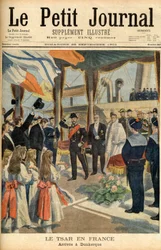 Wizyta cara Rosji Mikołaja II we Francji Pierwsza strona gazety „Le Petit Journal” z 29 września 1901 r. (rycina)
