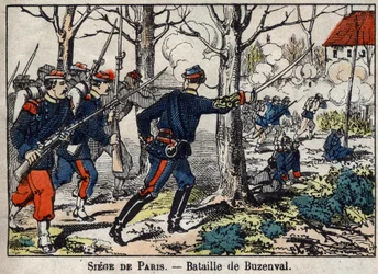 Wojna 1870 między Francją a Prusami: Bitwa pod Buzenval w regionie paryskim 19.01.2017.